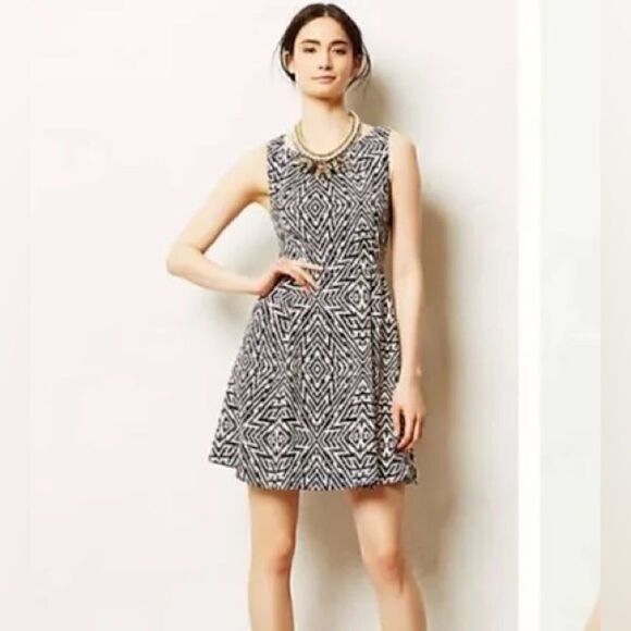 Maeve Anthropologie Pebble Tribal Print Dress Size 0 - Picture 2 of 9